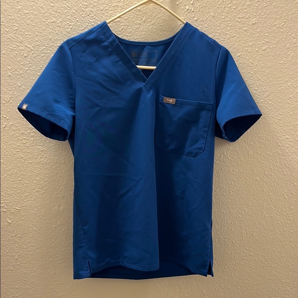 Figs Royal Blue V-Neck Scrub Top